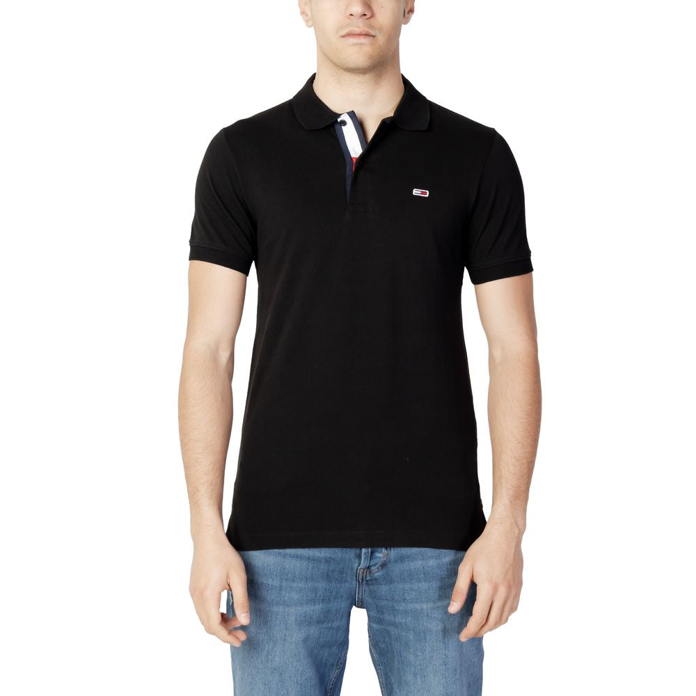 Tommy Hilfiger Jeans Schwarzes Baumwoll-Poloshirt