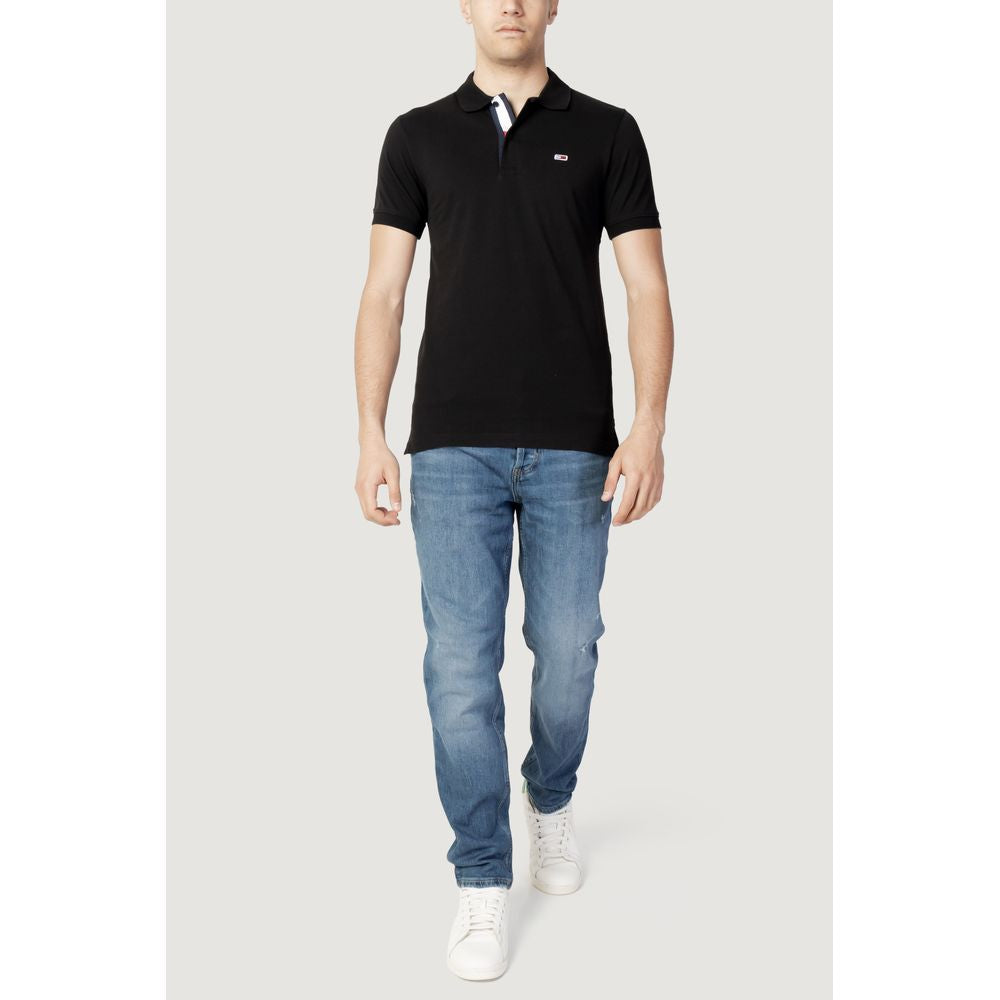 Tommy Hilfiger Jeans Schwarzes Baumwoll-Poloshirt
