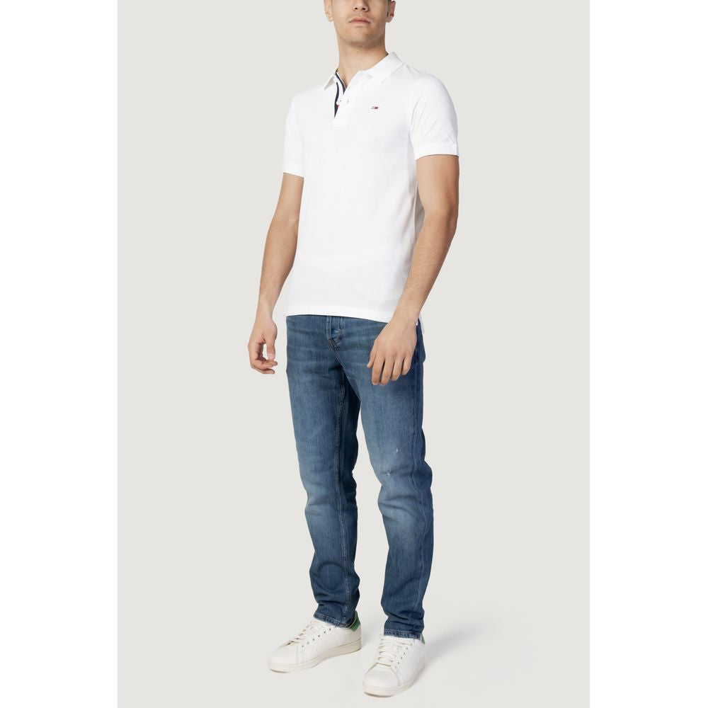 Tommy Hilfiger Jeans Weißes Baumwoll-Poloshirt