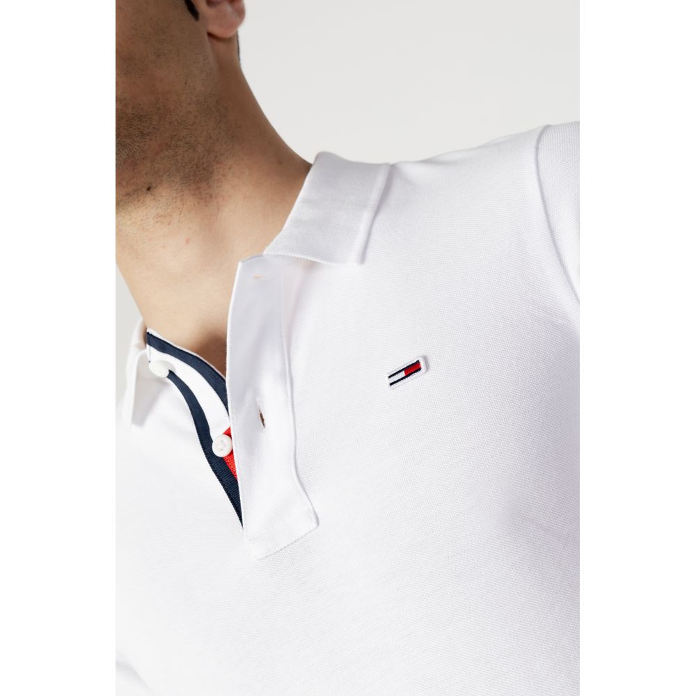 Tommy Hilfiger Jeans Weißes Baumwoll-Poloshirt