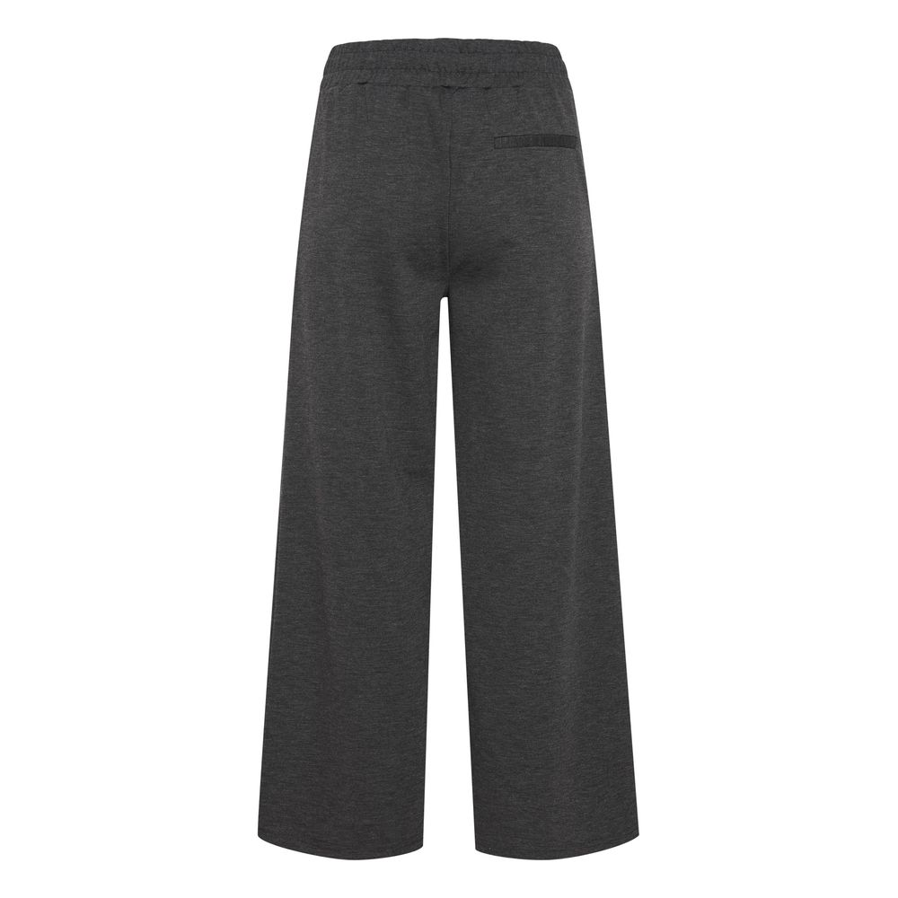 ICHI Graue, weite Hose aus recyceltem Polyester