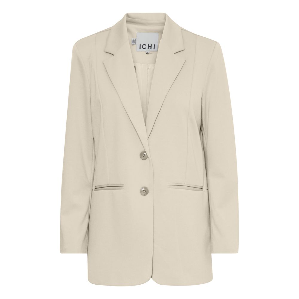 ICHI Beige Blazer aus recyceltem Polyester
