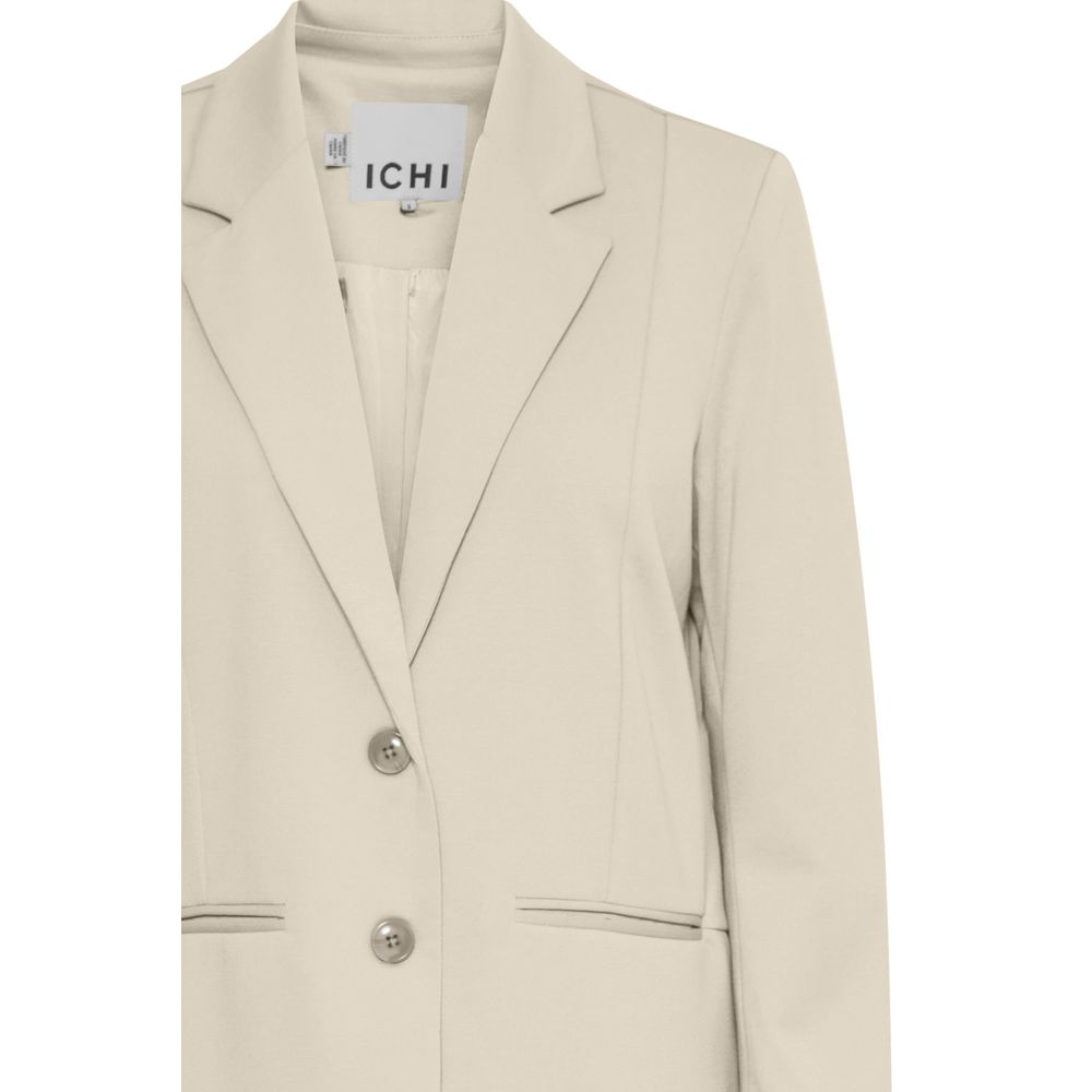 ICHI Beige Blazer aus recyceltem Polyester