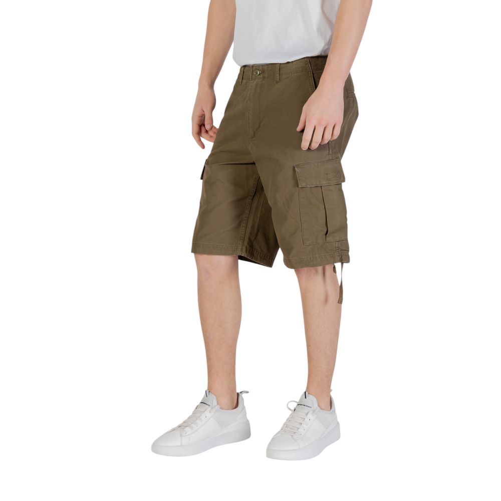 Jack Jones Grüne Baumwoll-Bermuda-Shorts