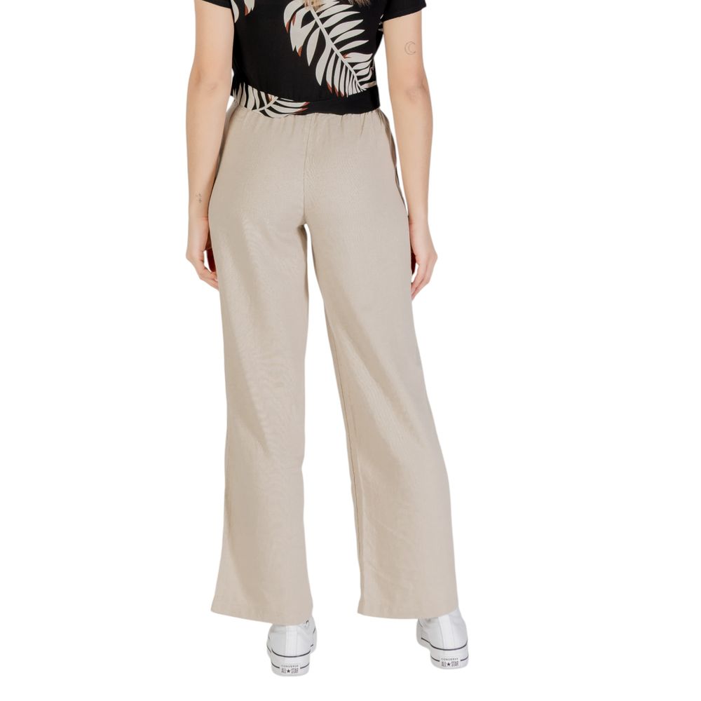 Only Beige Leinen-Hose im Casual-Look