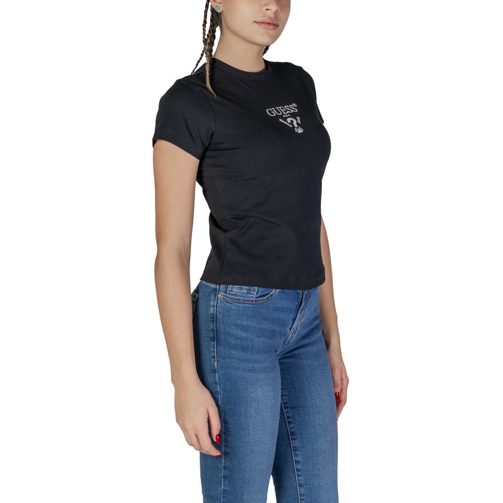 Guess Active Schwarzes T-Shirt aus Baumwolle