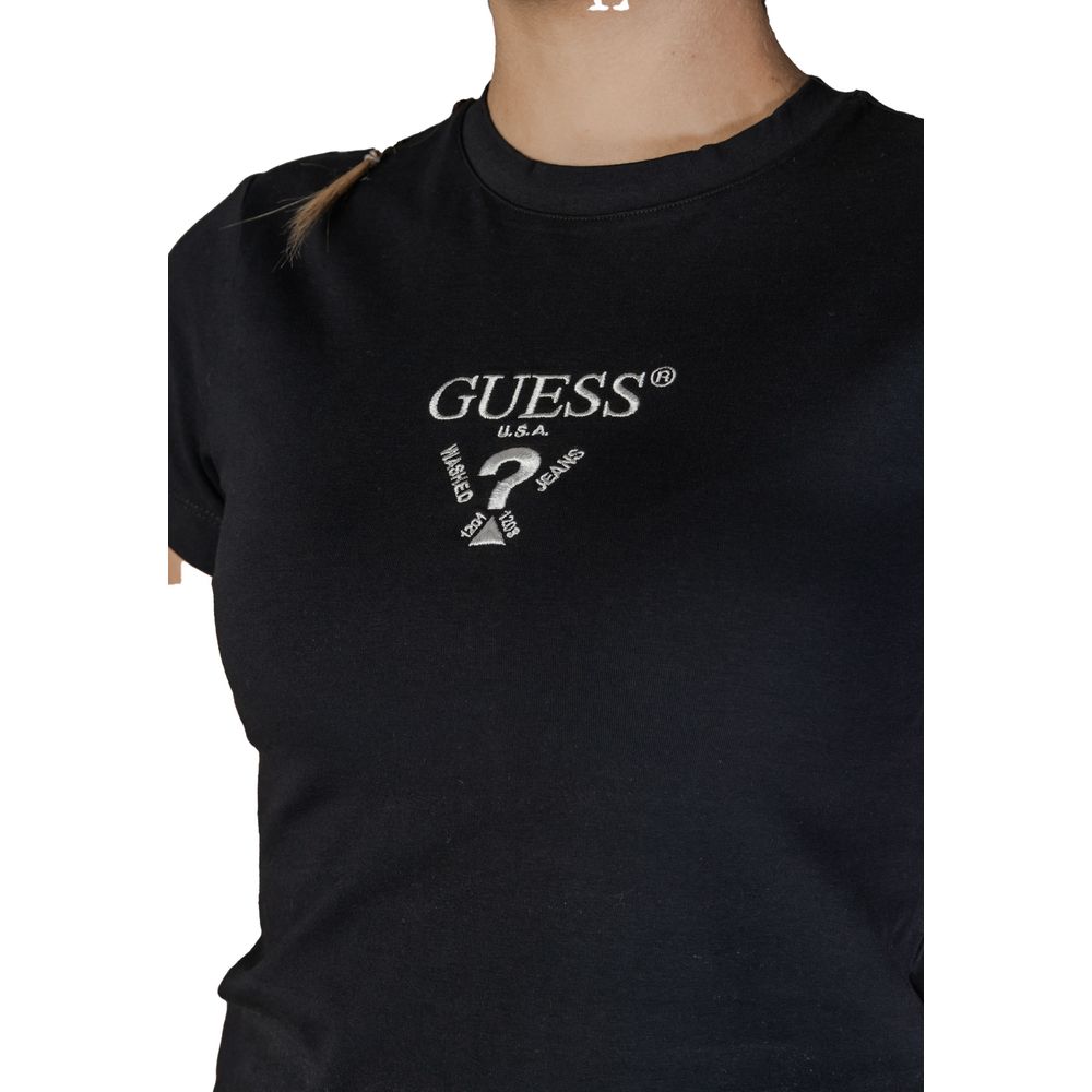 Guess Active Schwarzes T-Shirt aus Baumwolle