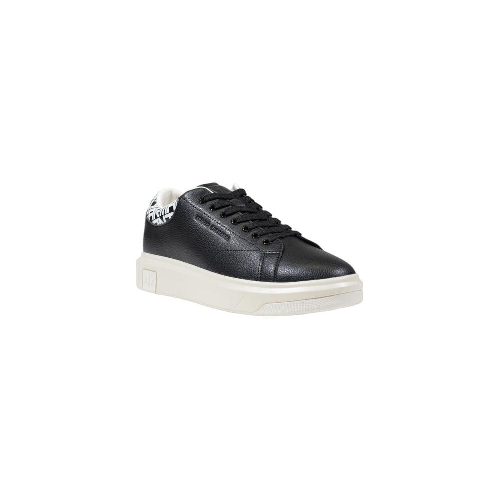 Armani Exchange Schwarzer und weißer Leder-Sneaker