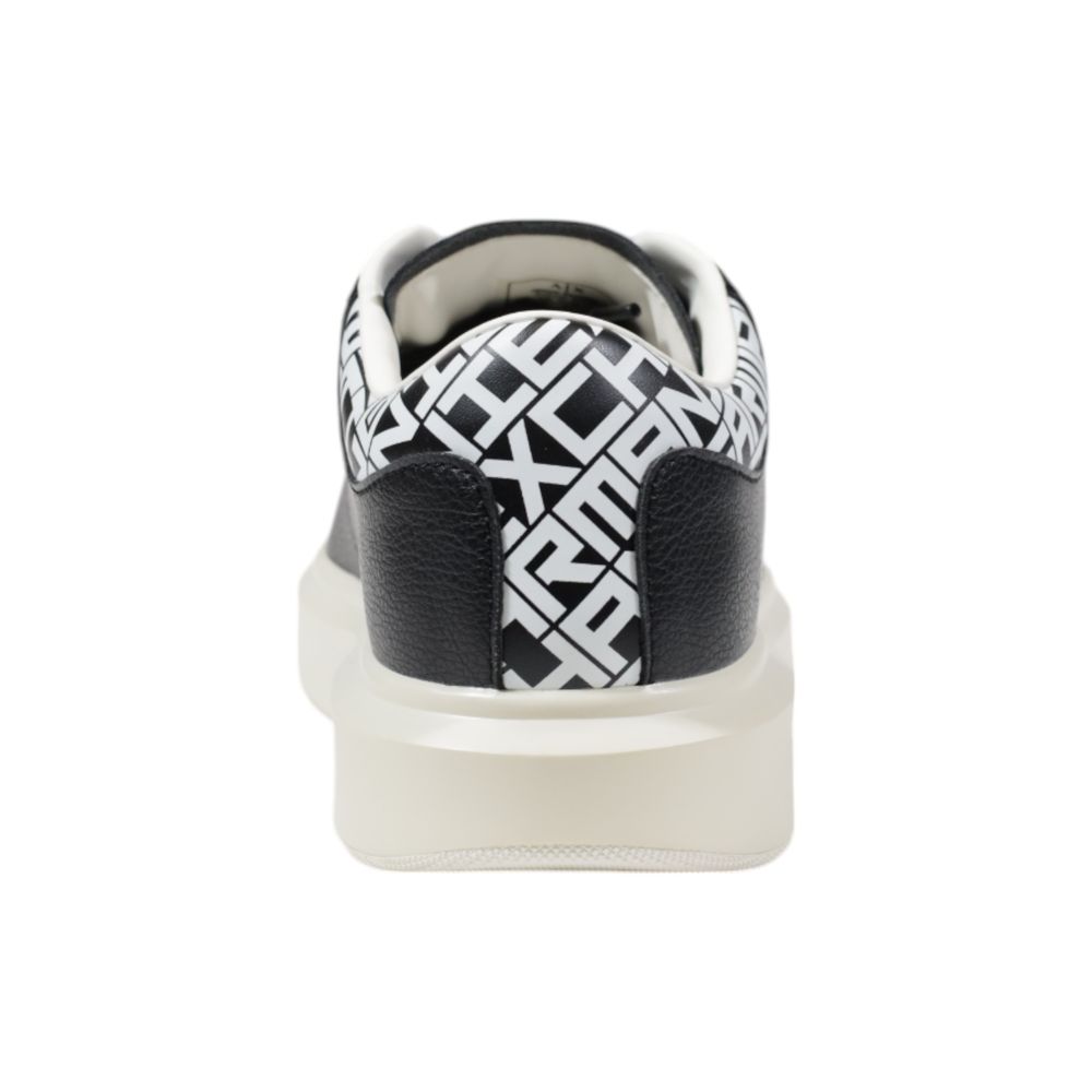 Armani Exchange Schwarzer und weißer Leder-Sneaker