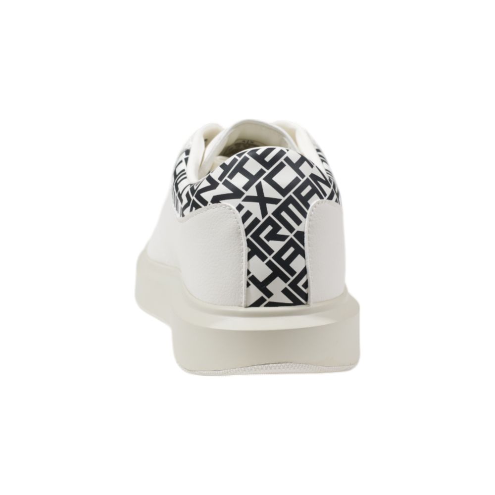 Armani Exchange Schwarzer und weißer Leder-Sneaker