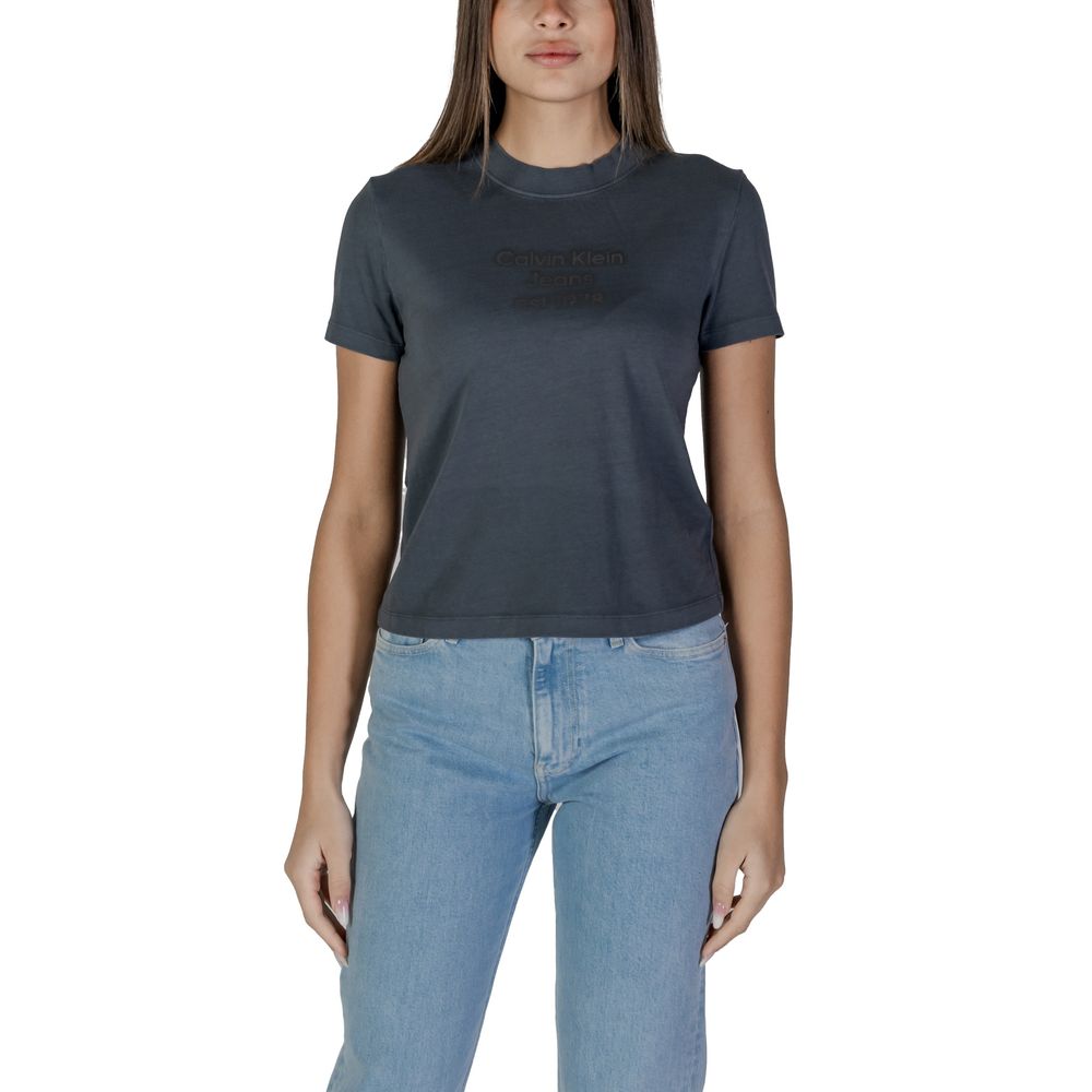 Calvin Klein Jeans Schwarzes T-Shirt aus Baumwolle