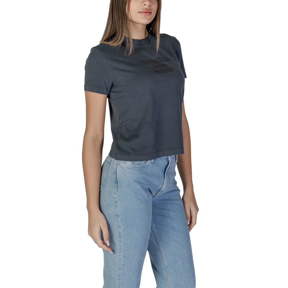 Calvin Klein Jeans Schwarzes T-Shirt aus Baumwolle