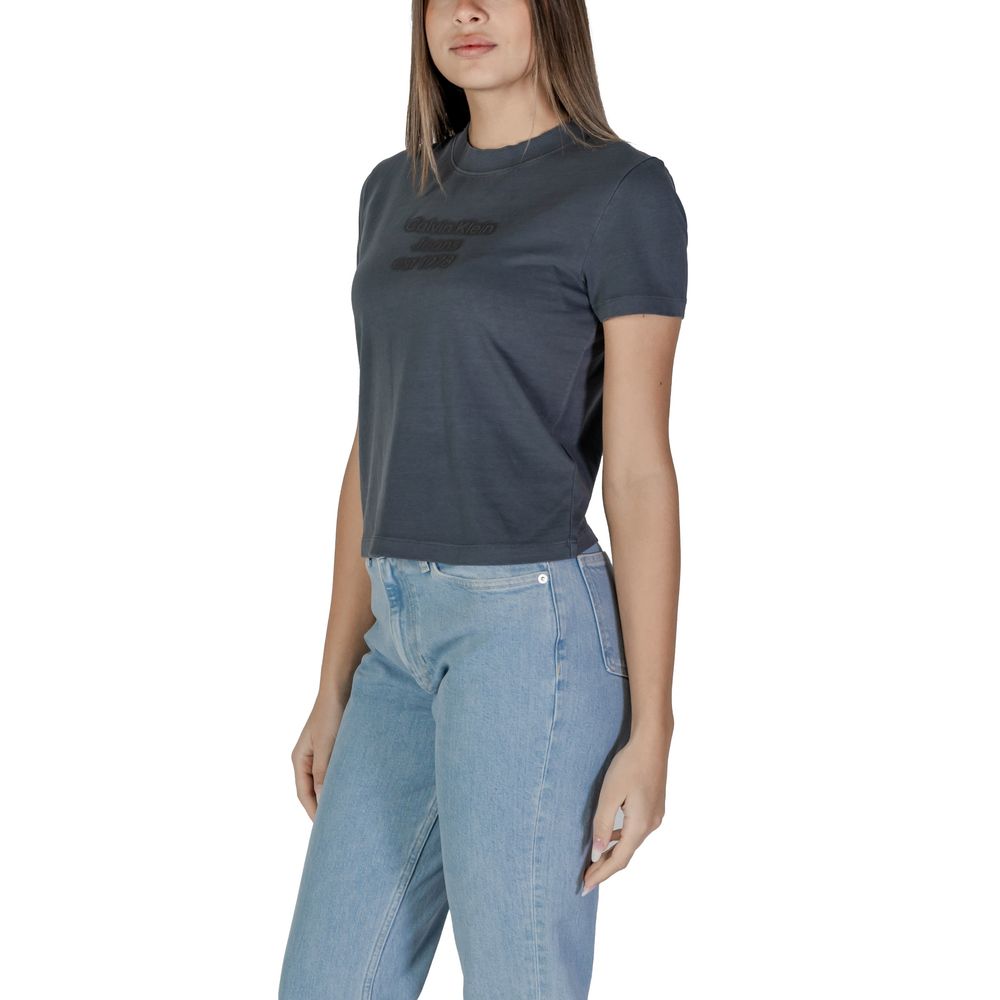 Calvin Klein Jeans Schwarzes T-Shirt aus Baumwolle