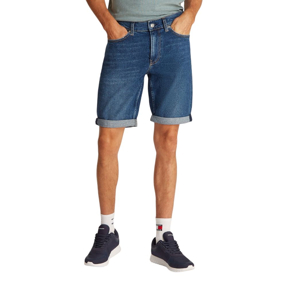 Calvin Klein Jeans Blaue Baumwoll-Bermudas