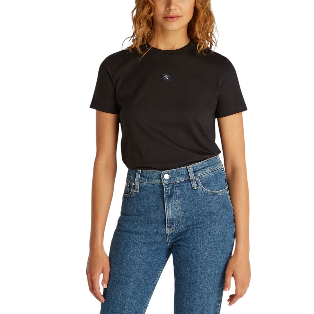 Calvin Klein Jeans Schwarzes T-Shirt aus recycelter Baumwolle
