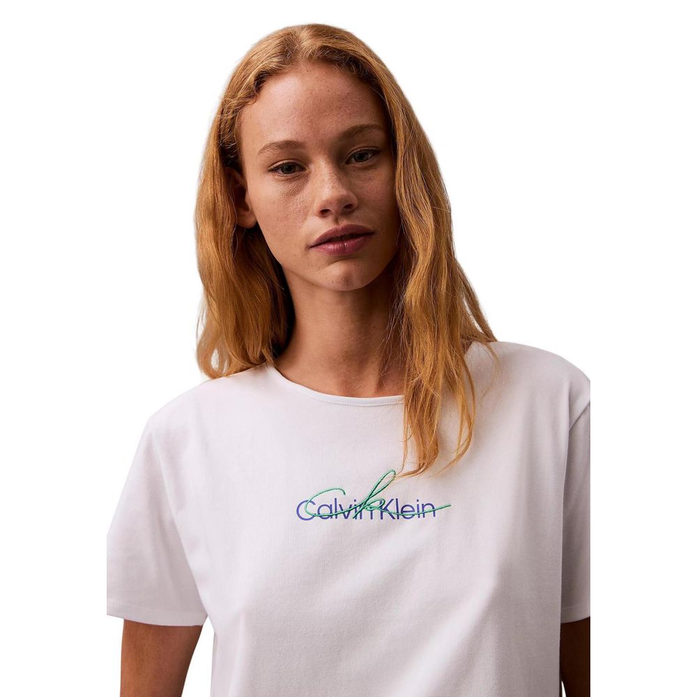 Calvin Klein Jeans Weißes T-Shirt aus recycelter Baumwolle