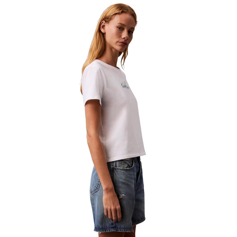 Calvin Klein Jeans Weißes T-Shirt aus recycelter Baumwolle