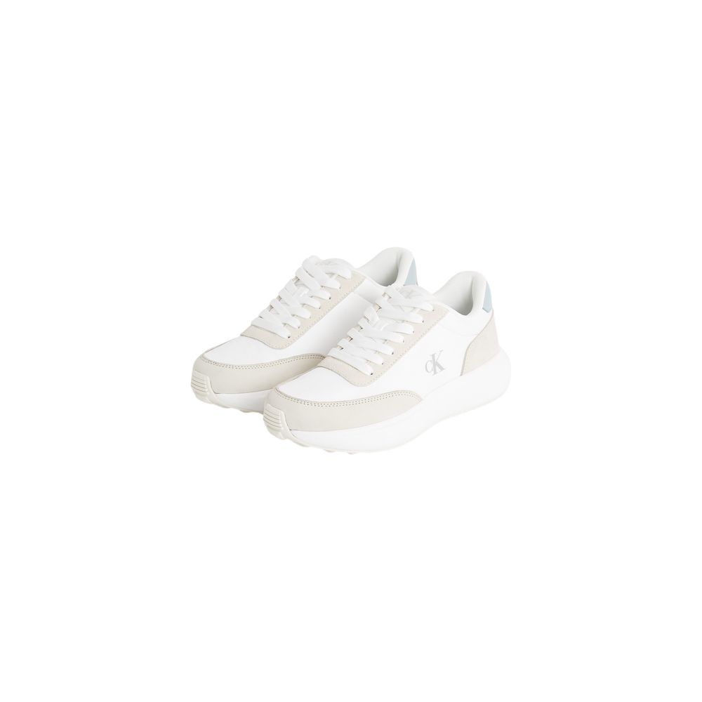 Calvin Klein Jeans Cremefarbene Leder-Sneaker