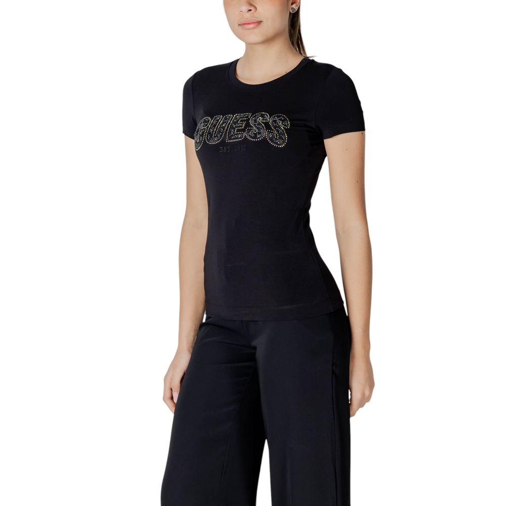 Guess Schwarzes T-Shirt aus Baumwolle