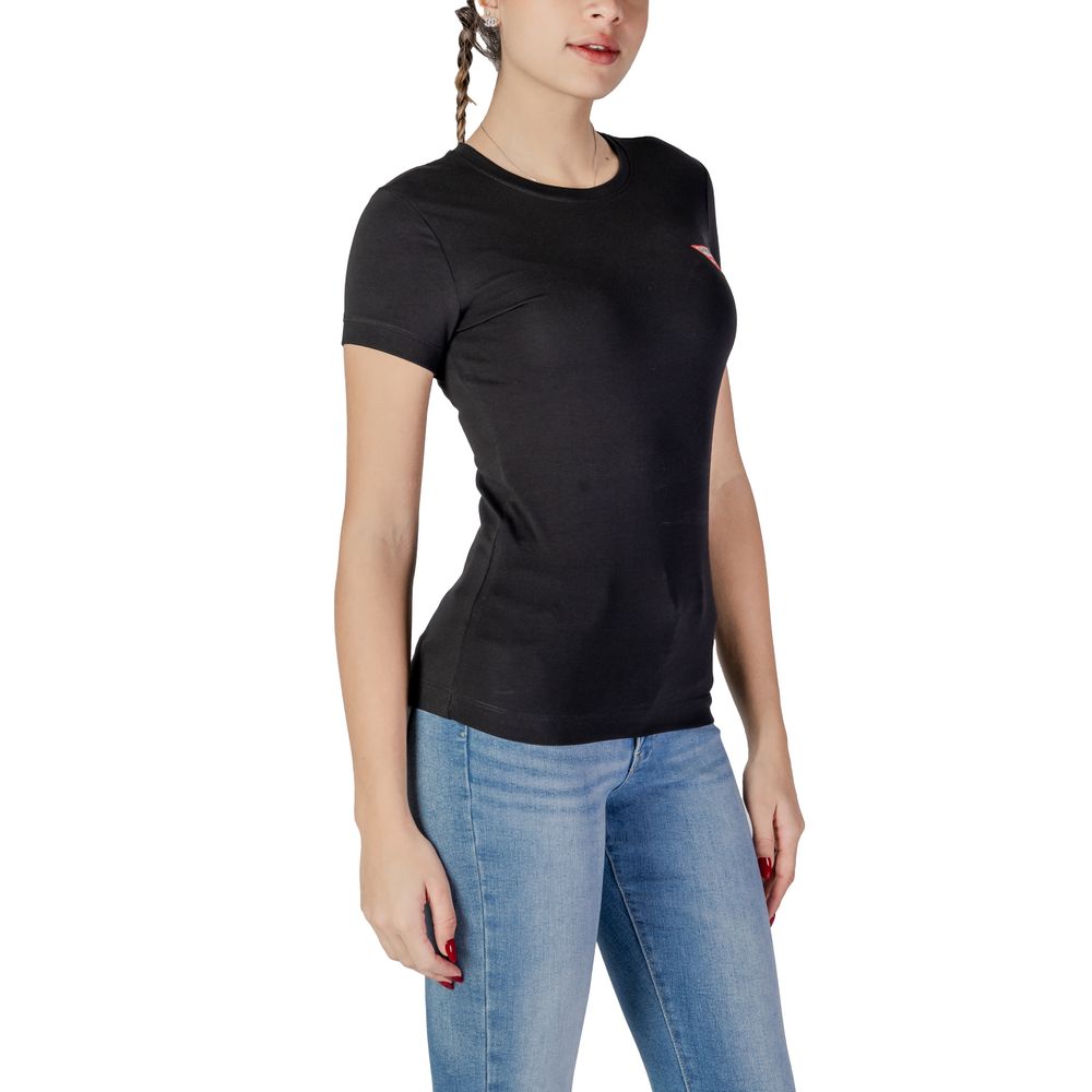 Guess Schwarzes T-Shirt aus Baumwolle