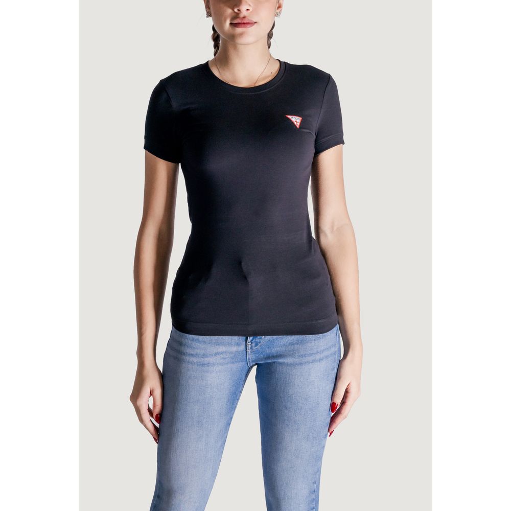 Guess Schwarzes T-Shirt aus Baumwolle