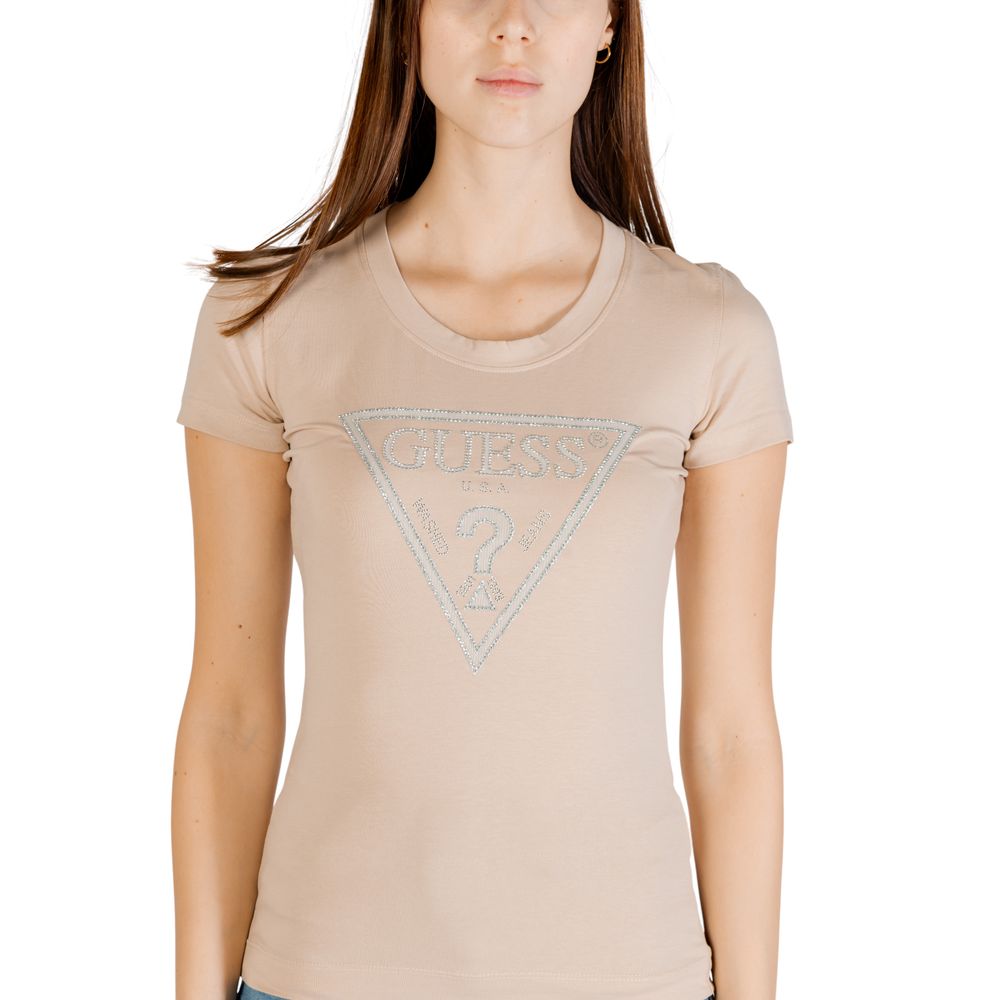 Guess T-Shirt aus beiger Baumwolle