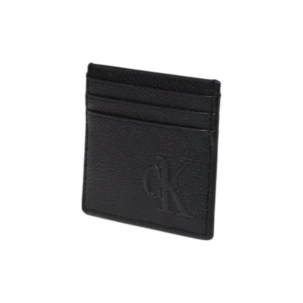 Calvin Klein Jeans Schwarzer Leder-Kartenhalter