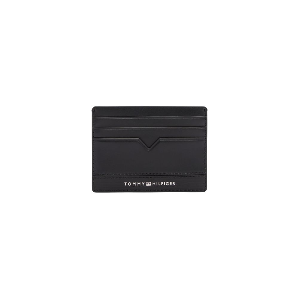 Tommy Hilfiger Schwarzer Leder-Kartenhalter