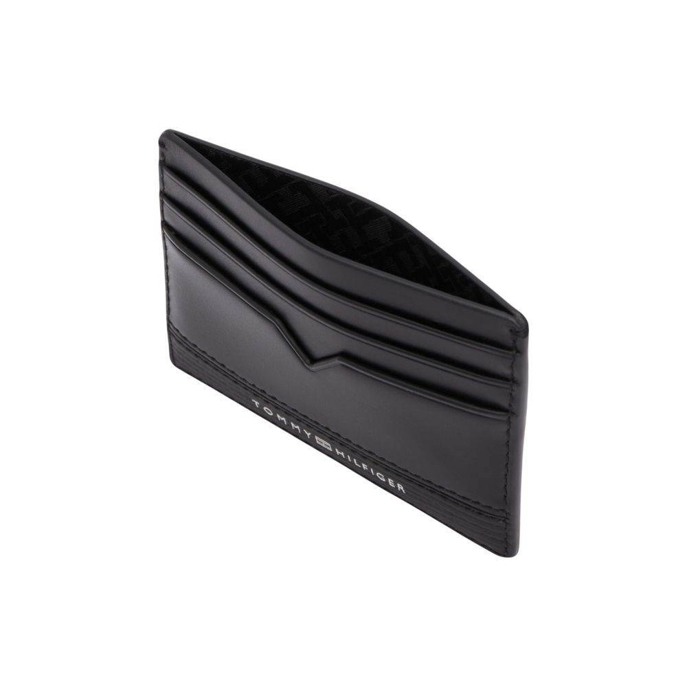 Tommy Hilfiger Schwarzer Leder-Kartenhalter