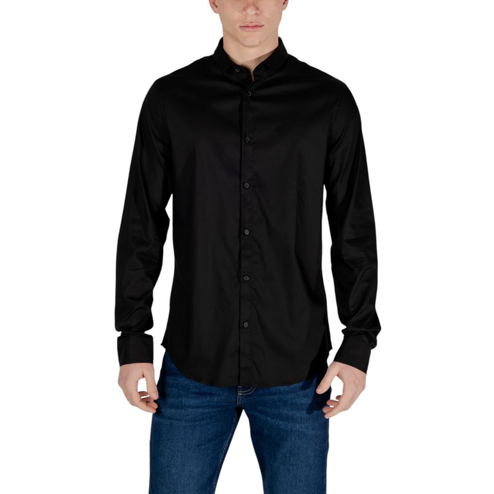 Armani Exchange Schwarzes Lyocell-Hemd
