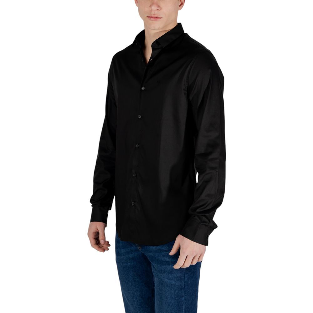 Armani Exchange Schwarzes Lyocell-Hemd