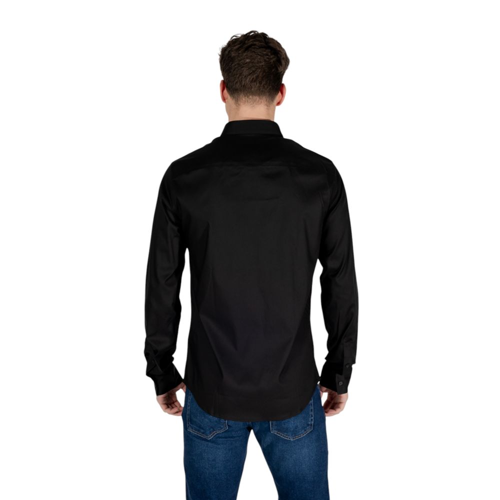 Armani Exchange Schwarzes Lyocell-Hemd