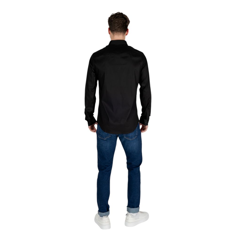 Armani Exchange Schwarzes Lyocell-Hemd