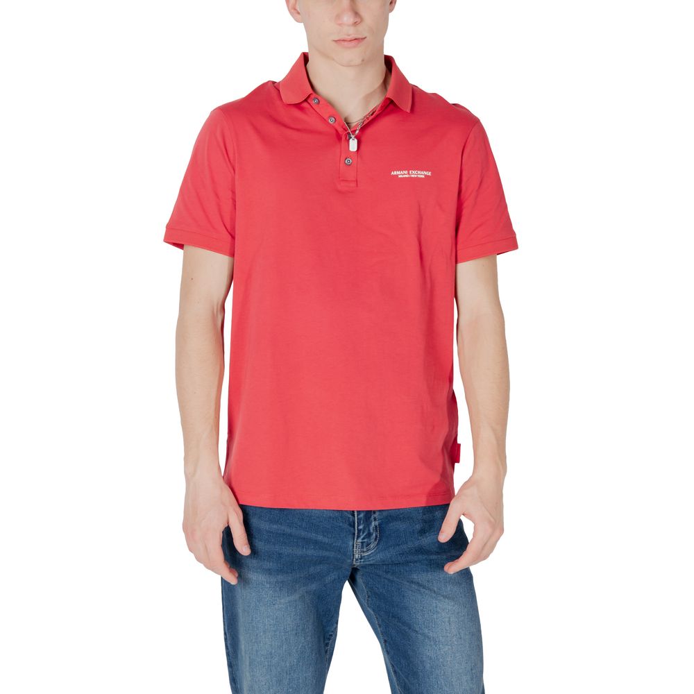 Armani Exchange Rotes Baumwoll-Poloshirt
