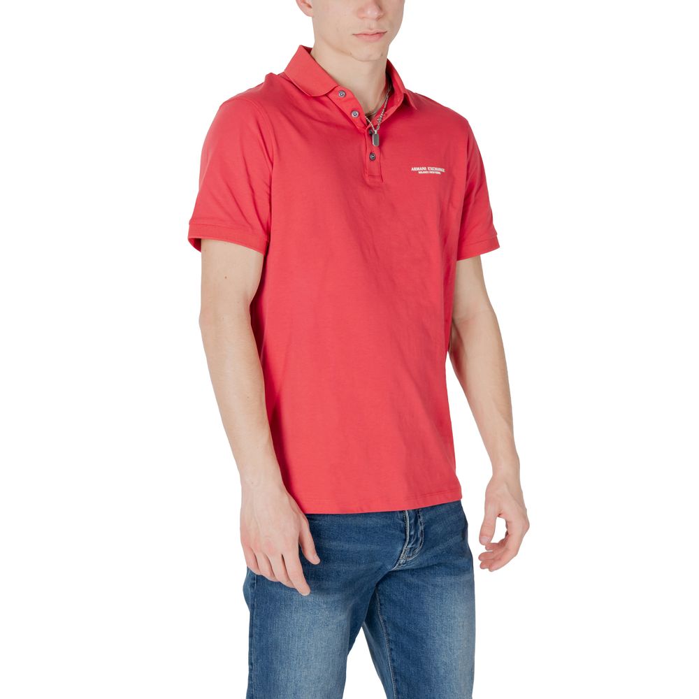 Armani Exchange Rotes Baumwoll-Poloshirt