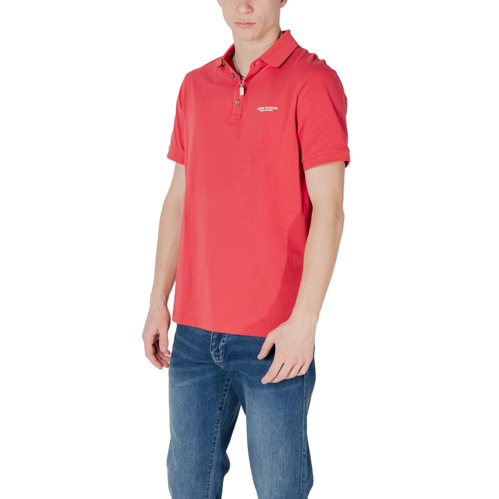 Armani Exchange Rotes Baumwoll-Poloshirt