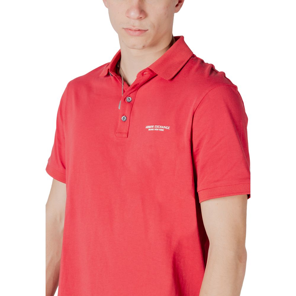 Armani Exchange Rotes Baumwoll-Poloshirt