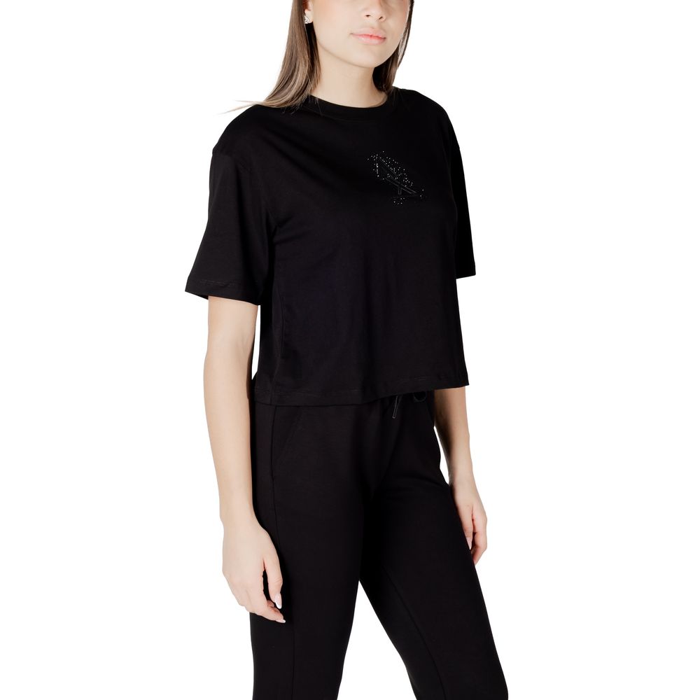 Armani Exchange Schwarzes T-Shirt aus Baumwolle