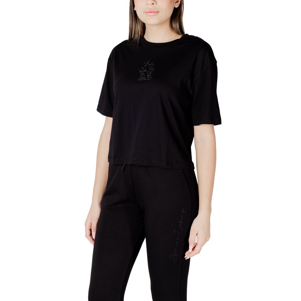 Armani Exchange Schwarzes T-Shirt aus Baumwolle