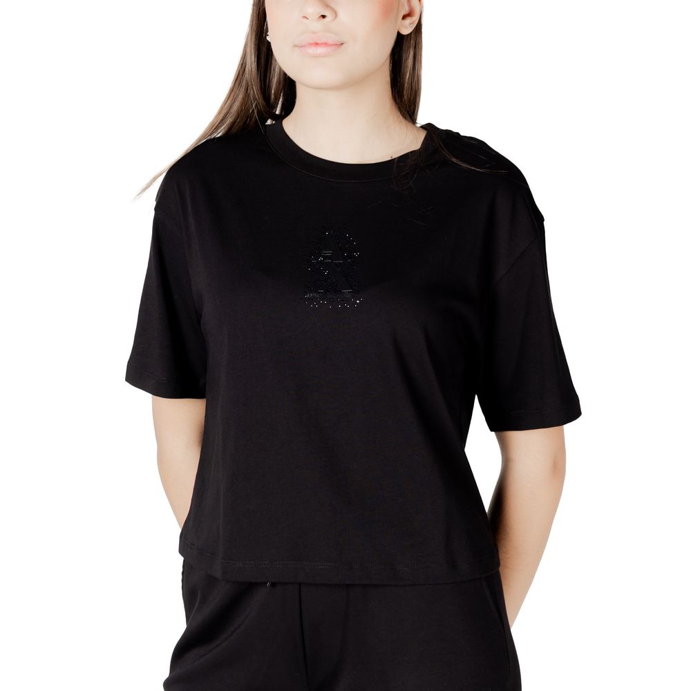 Armani Exchange Schwarzes T-Shirt aus Baumwolle