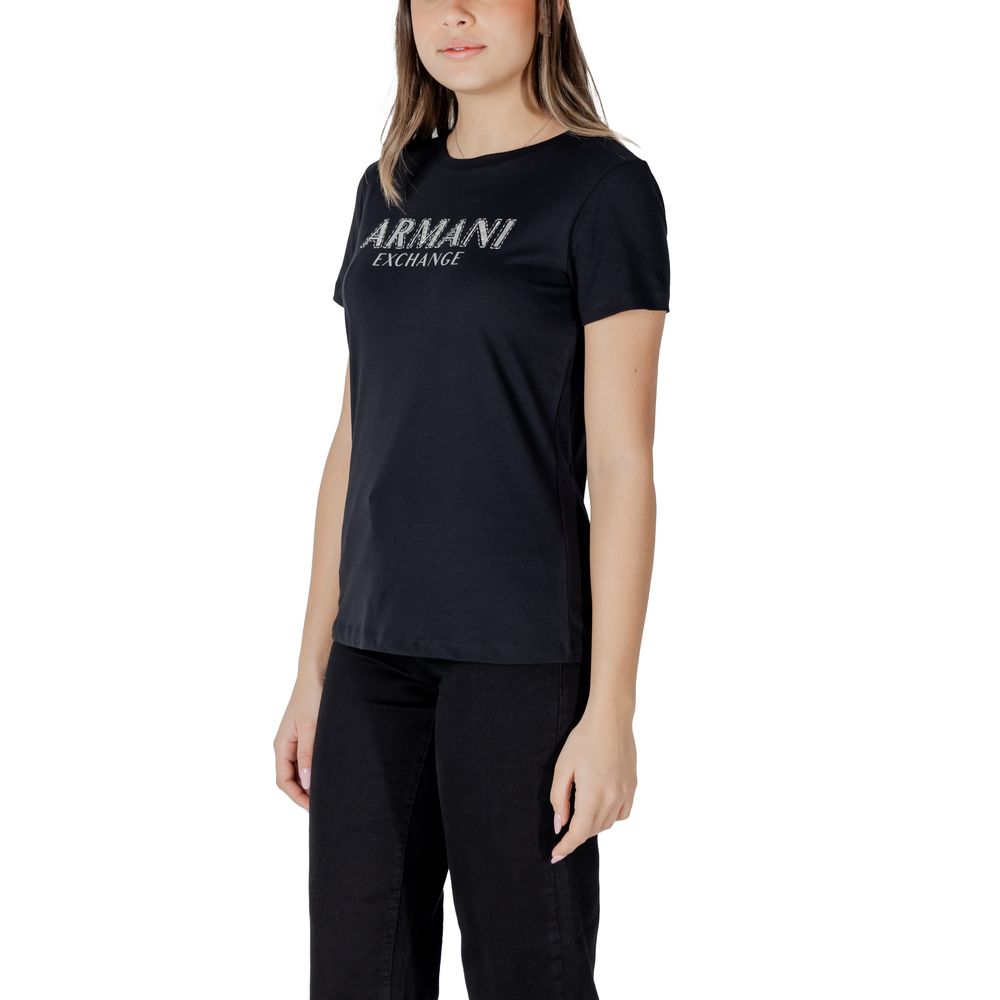 Armani Exchange Schwarzes T-Shirt aus Baumwolle