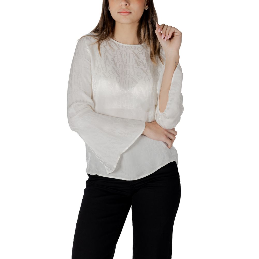 Armani Exchange Cremefarbene Viskose-Bluse