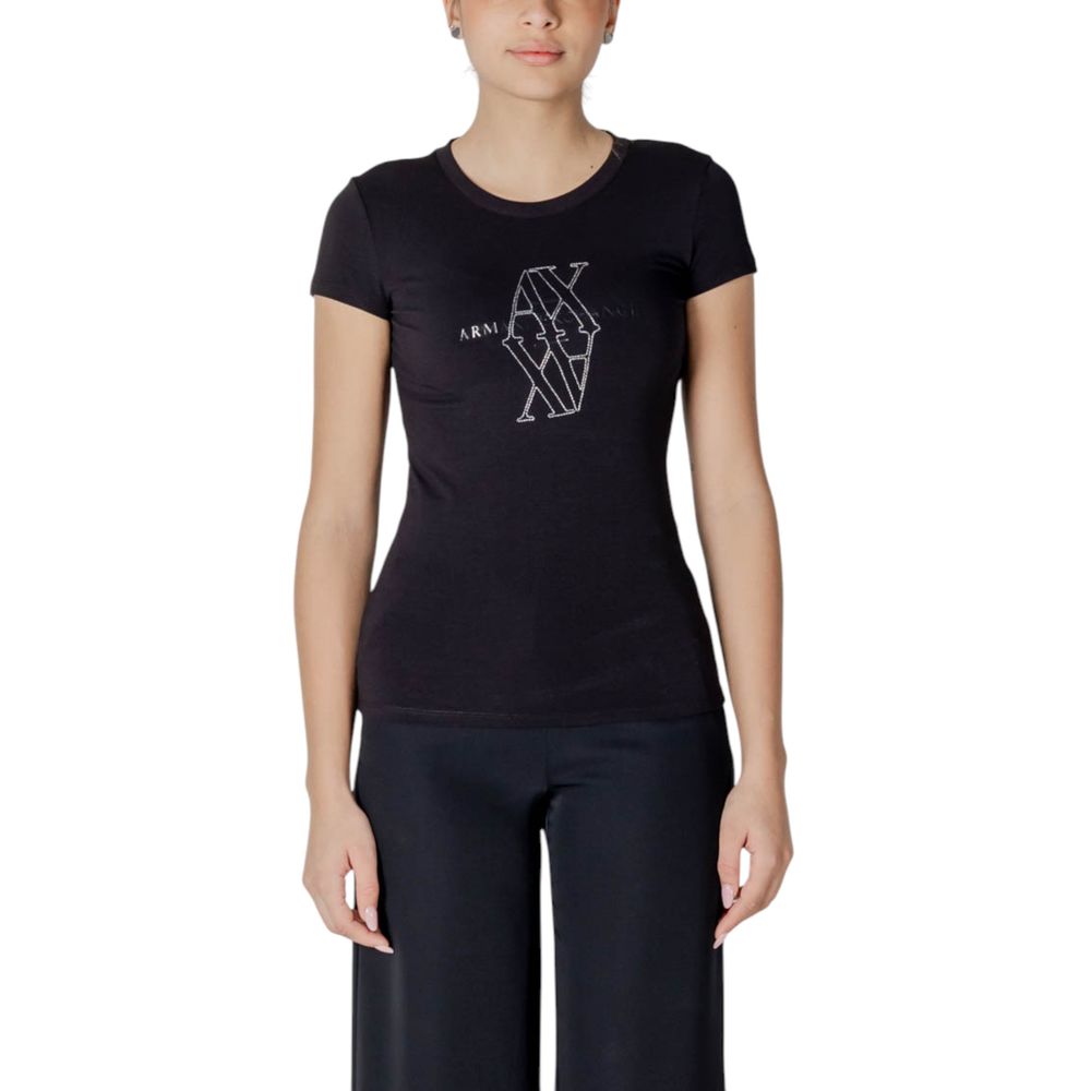 Armani Exchange Schwarzes T-Shirt aus Baumwolle