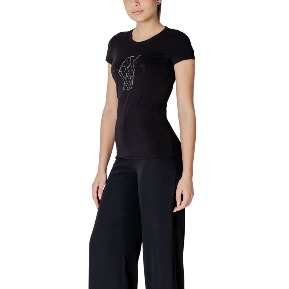Armani Exchange Schwarzes T-Shirt aus Baumwolle