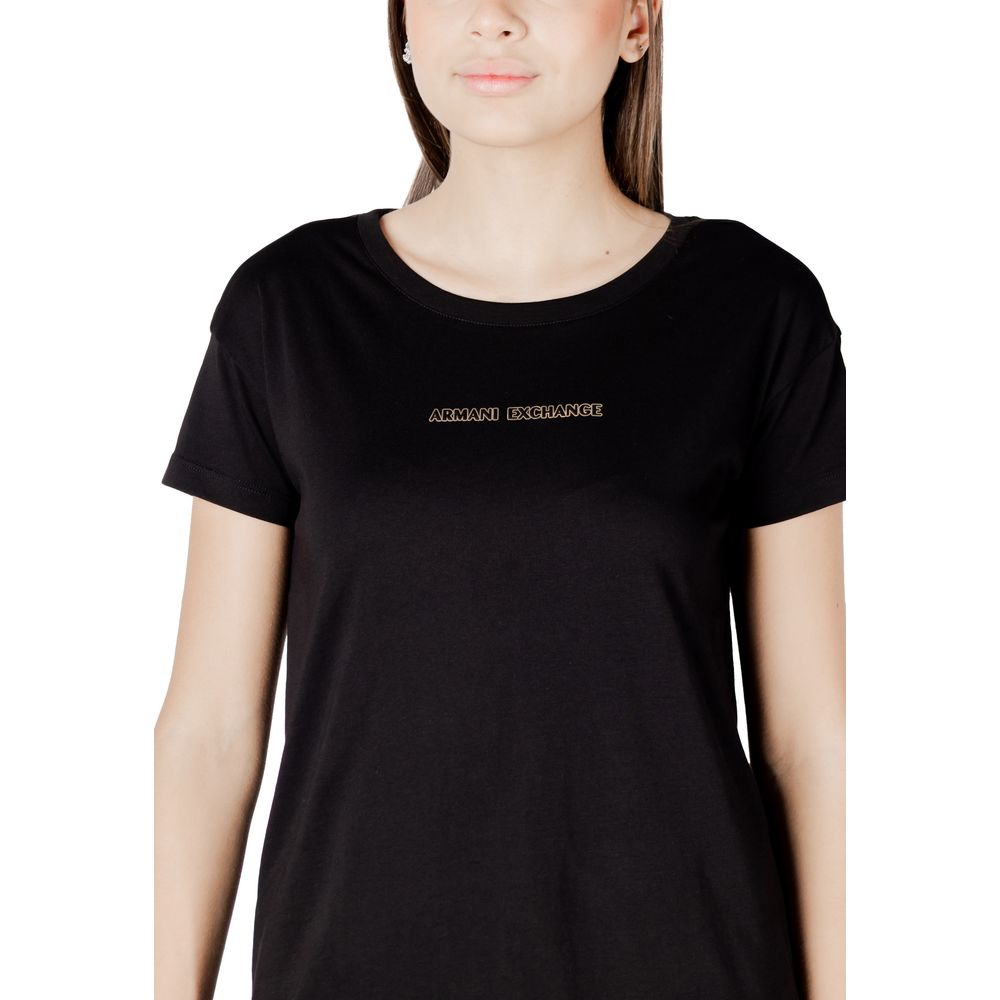Armani Exchange Schwarzes T-Shirt aus Baumwolle