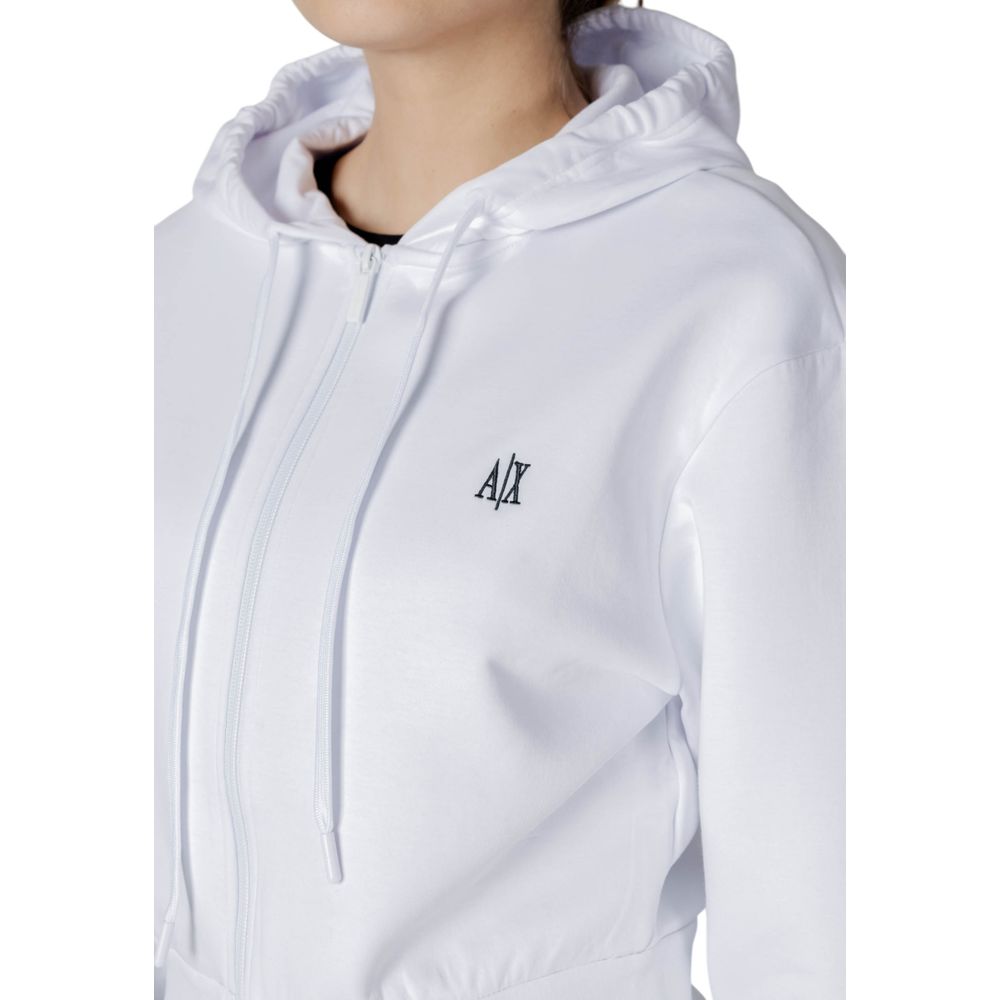 Armani Exchange Weißer Baumwoll-Kapuzenpulli