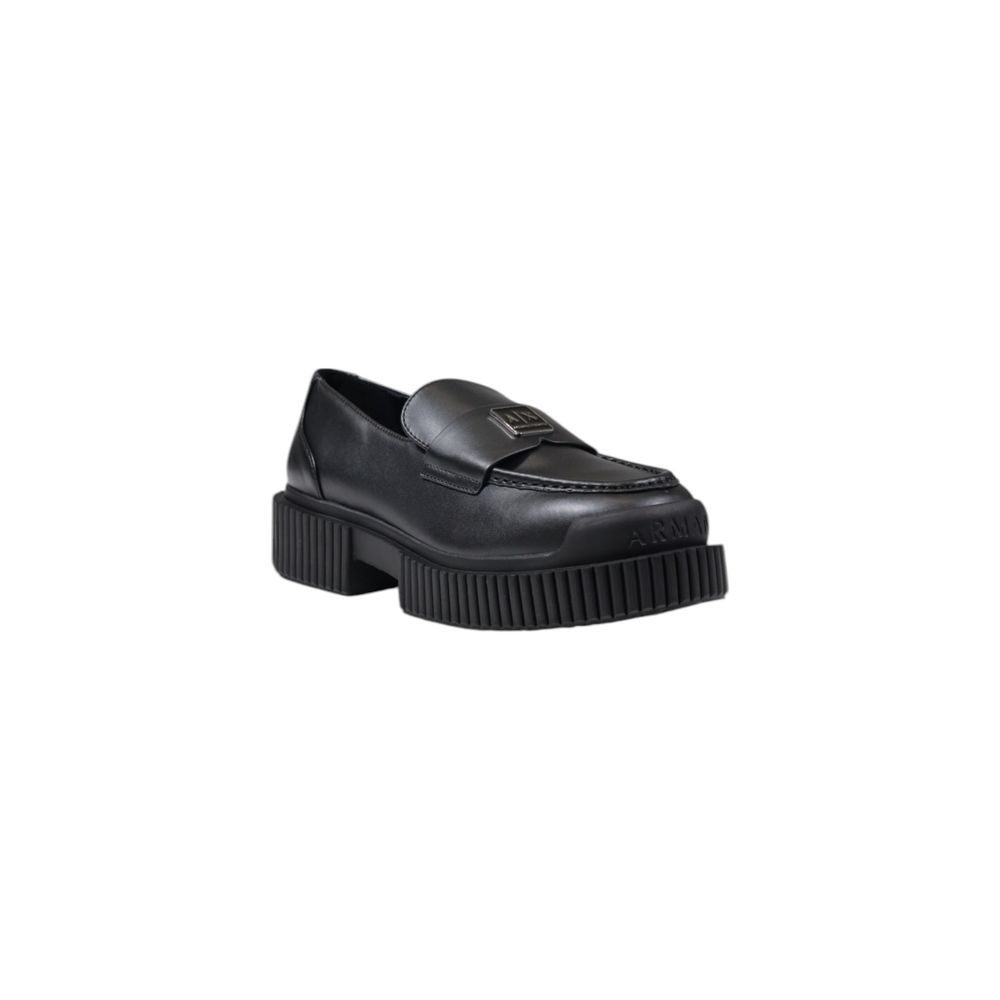 Armani Exchange Schwarze Lederplattform
