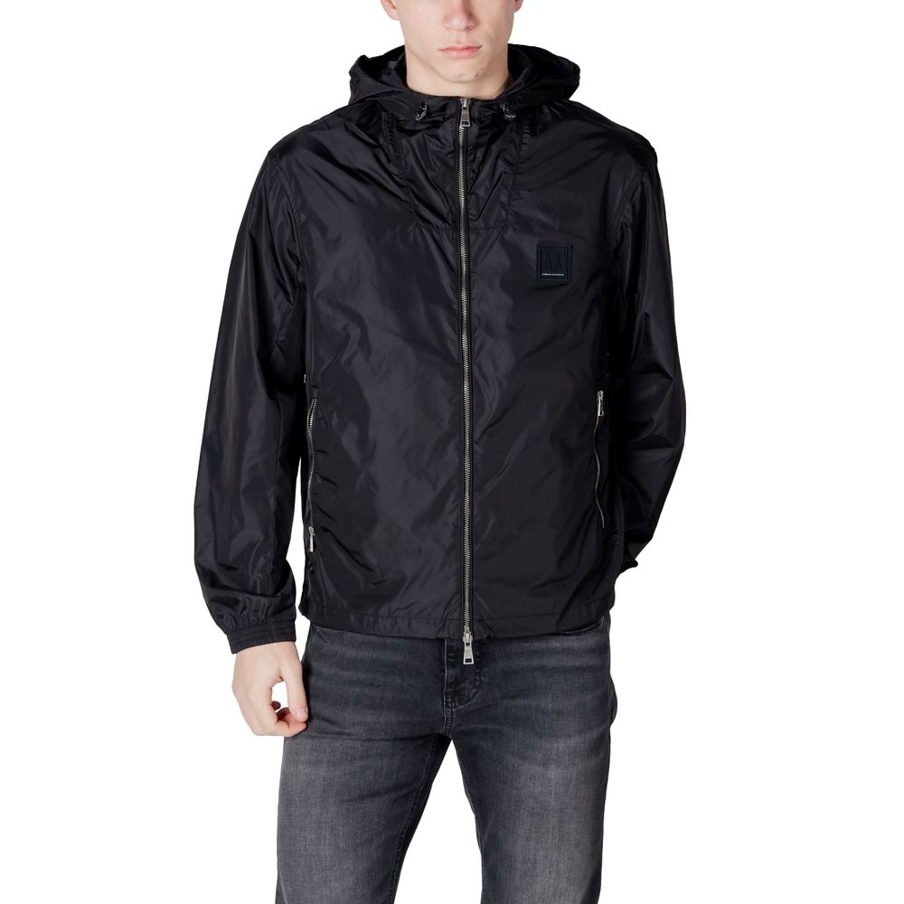 Armani Exchange Schwarze Polyamid-Jacken &amp