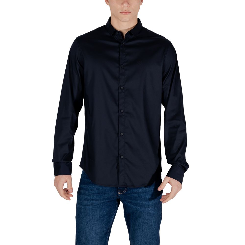 Armani Exchange Blaues Lyocell-Hemd
