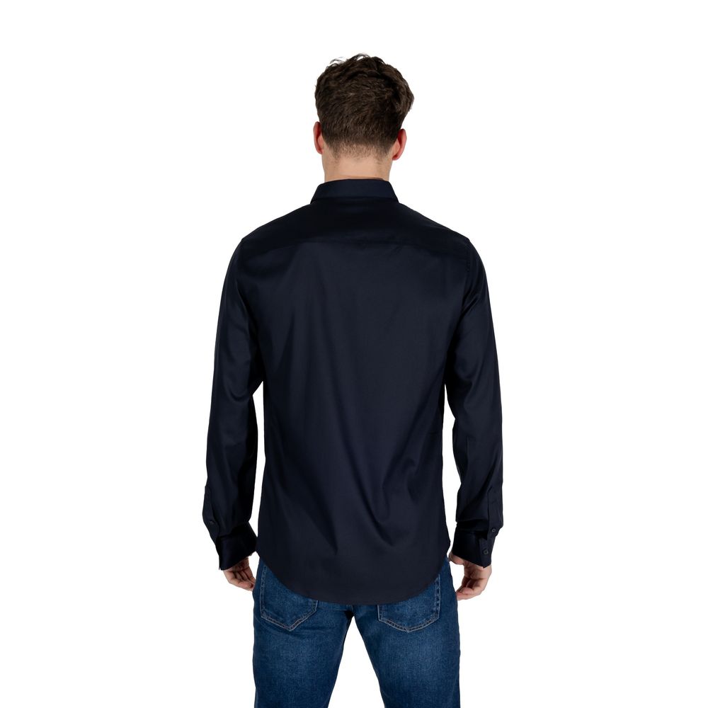 Armani Exchange Blaues Lyocell-Hemd